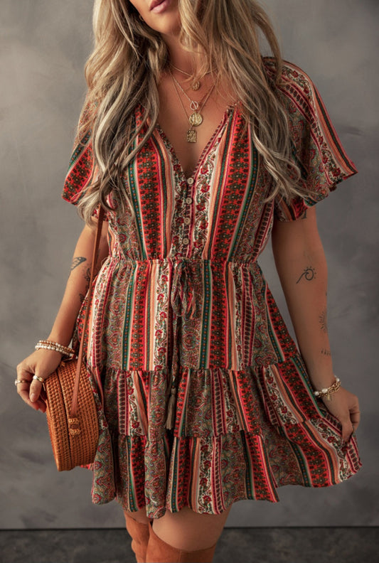 Red Bohemian Dress
