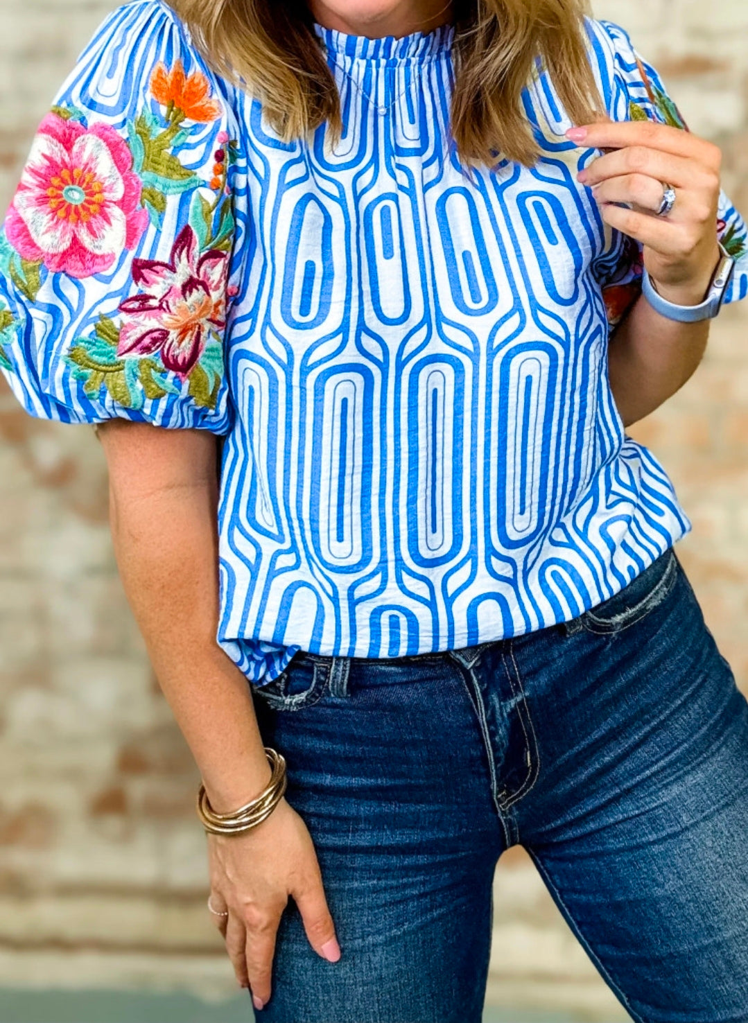Blue Maze Top
