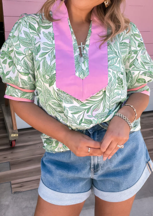 Pink & Green Top